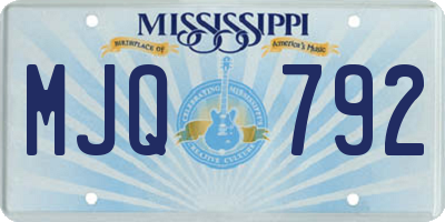 MS license plate MJQ792