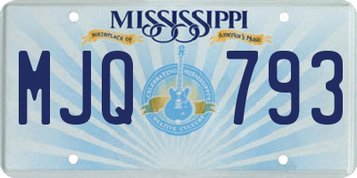 MS license plate MJQ793