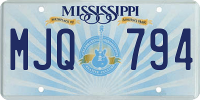 MS license plate MJQ794