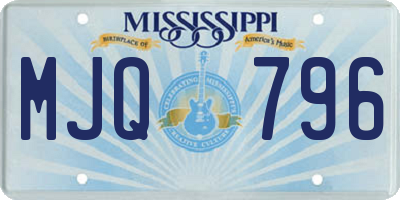 MS license plate MJQ796