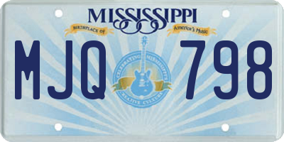 MS license plate MJQ798