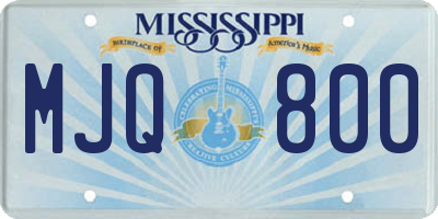 MS license plate MJQ800