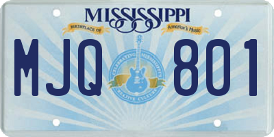 MS license plate MJQ801