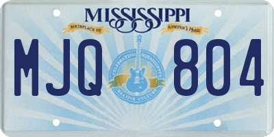 MS license plate MJQ804