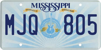 MS license plate MJQ805