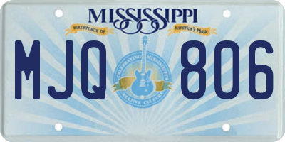 MS license plate MJQ806