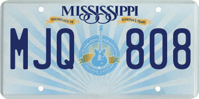MS license plate MJQ808
