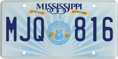 MS license plate MJQ816