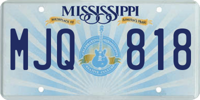 MS license plate MJQ818