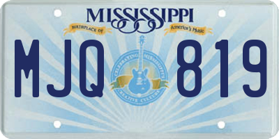 MS license plate MJQ819