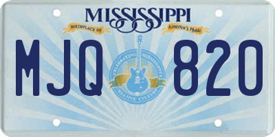MS license plate MJQ820