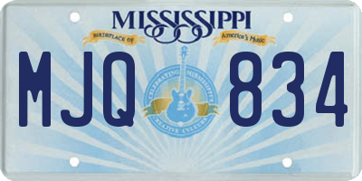 MS license plate MJQ834