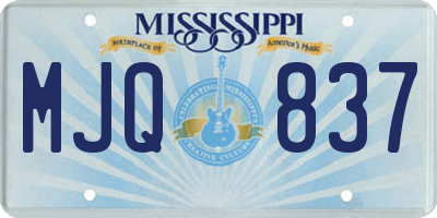 MS license plate MJQ837