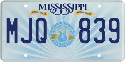 MS license plate MJQ839