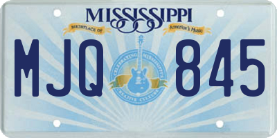 MS license plate MJQ845