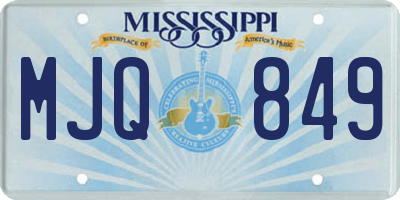 MS license plate MJQ849