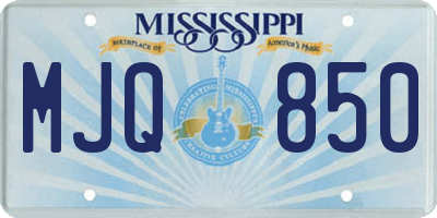 MS license plate MJQ850