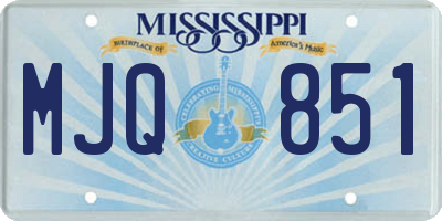 MS license plate MJQ851