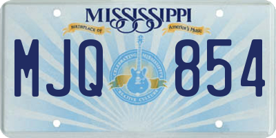MS license plate MJQ854