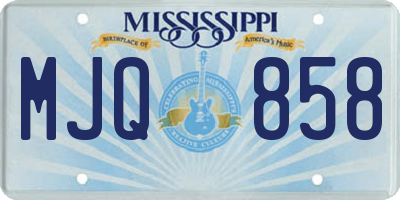 MS license plate MJQ858