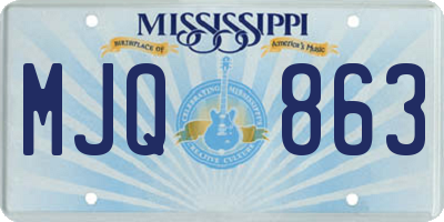 MS license plate MJQ863