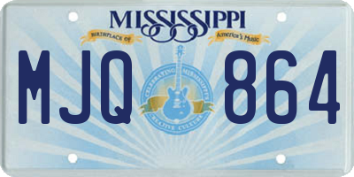 MS license plate MJQ864