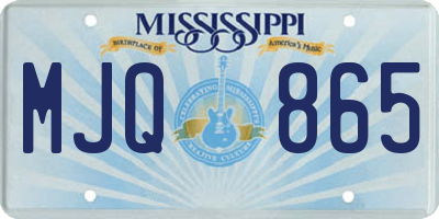 MS license plate MJQ865