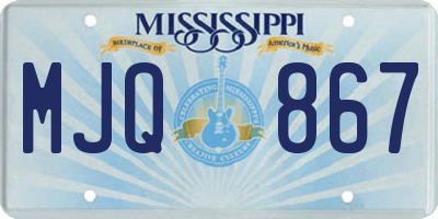 MS license plate MJQ867