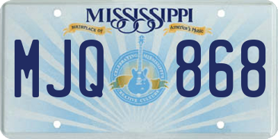 MS license plate MJQ868