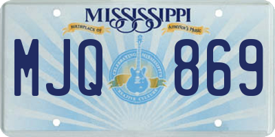 MS license plate MJQ869