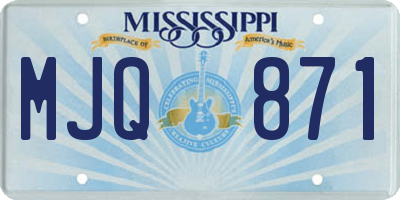 MS license plate MJQ871