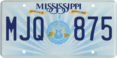 MS license plate MJQ875