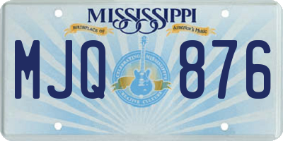 MS license plate MJQ876