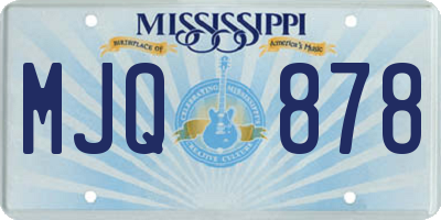 MS license plate MJQ878