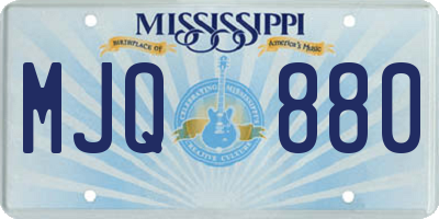 MS license plate MJQ880
