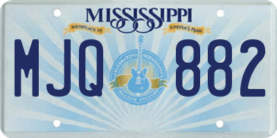 MS license plate MJQ882