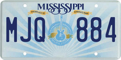 MS license plate MJQ884