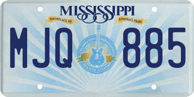 MS license plate MJQ885