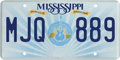 MS license plate MJQ889