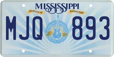 MS license plate MJQ893