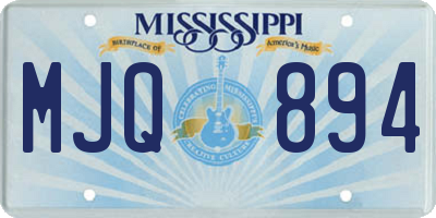 MS license plate MJQ894