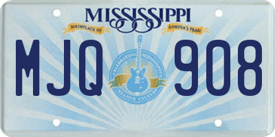 MS license plate MJQ908