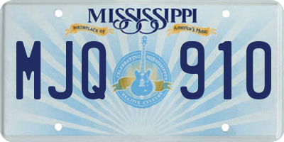 MS license plate MJQ910