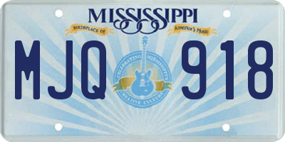 MS license plate MJQ918