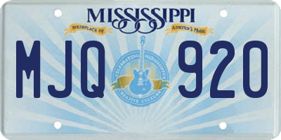 MS license plate MJQ920