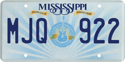MS license plate MJQ922