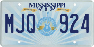 MS license plate MJQ924