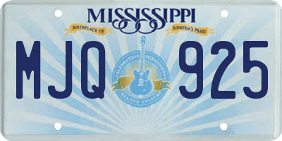 MS license plate MJQ925