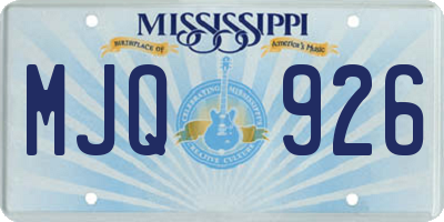 MS license plate MJQ926