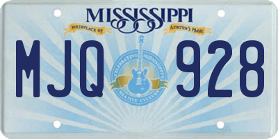 MS license plate MJQ928